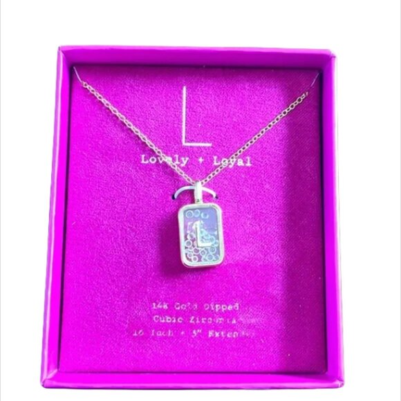 NWT A New Day 14K Gold Dipped Initial Shaker Necklace (A–Z) Cubic Zirconia - Picture 3 of 9